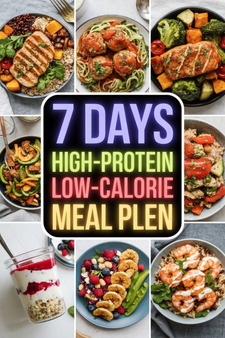 7-Day High-Protein Low-Calorie Meal Plan for Muscle Gain