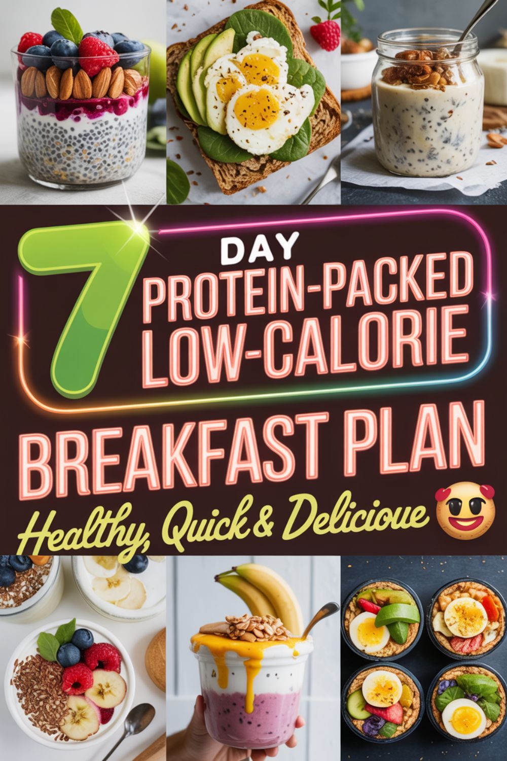 7 Day Protein Packed Low Calorie Breakfast Plan