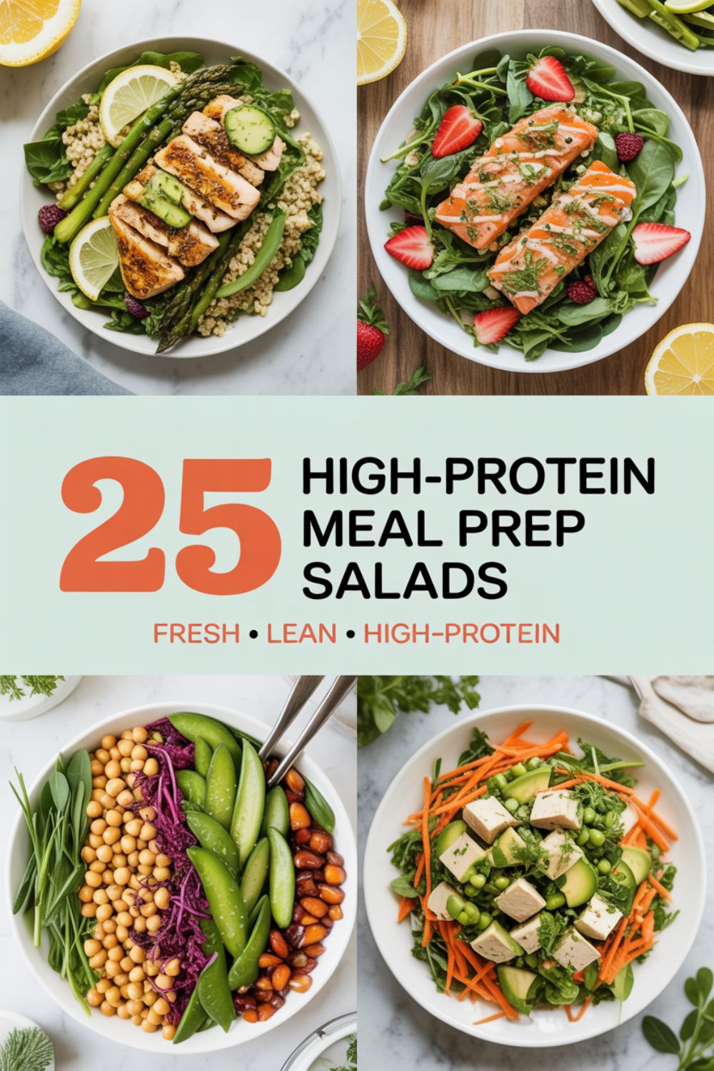 25 High Protein Spring Meal Prep Salads