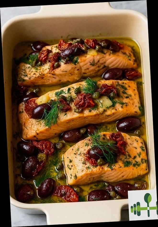 Mediterranean Salmon Bake