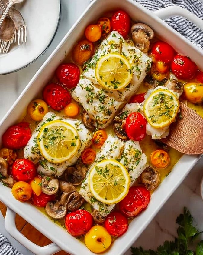 15 Heart-Healthy Low Cholesterol Meals To Make Again & Again 9 Baked Cod with Tomato and Capers