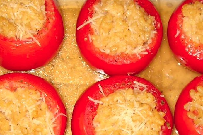 Baked Stuffed Bell Peppers with Brown Rice