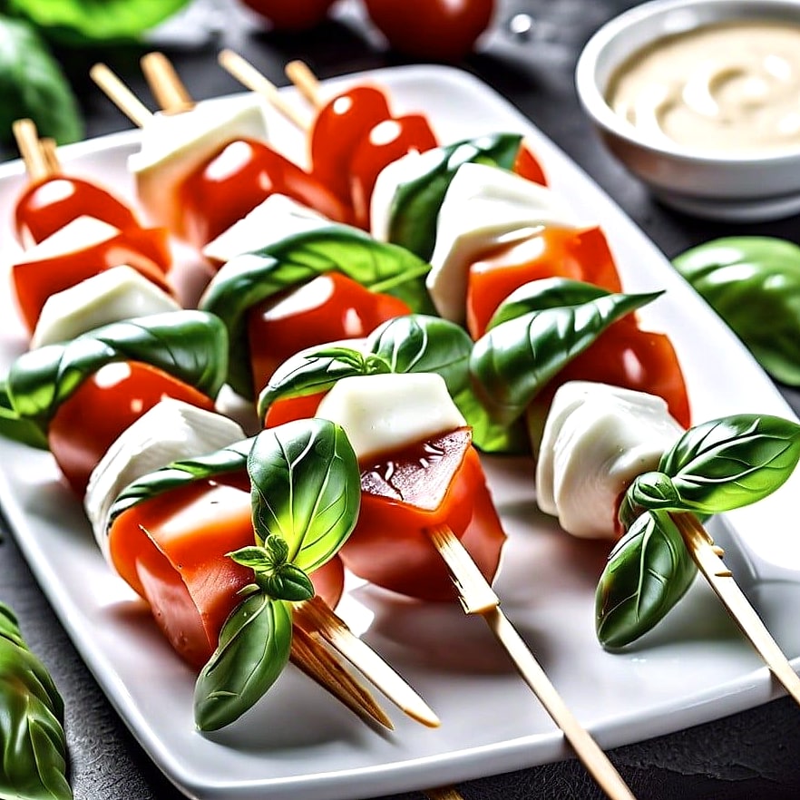 Caprese Skewers with Fresh Basil
