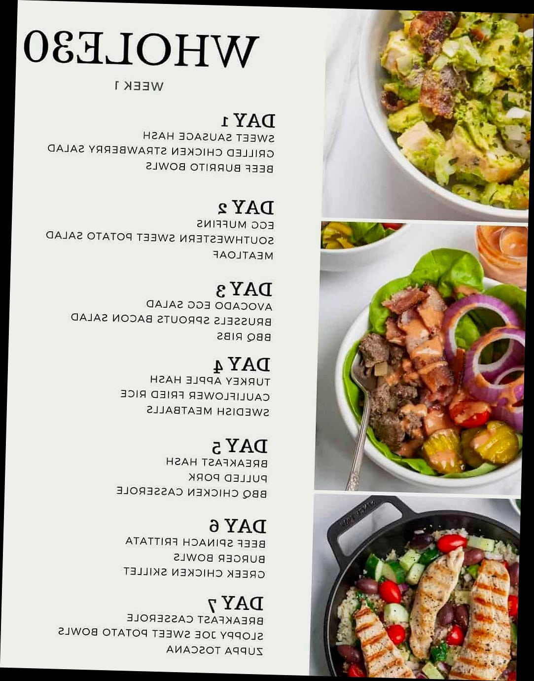7-Day Whole30 Diet Plan (No-Nonsense Real Food You'll Want To Keep Eating) 1 Day 1