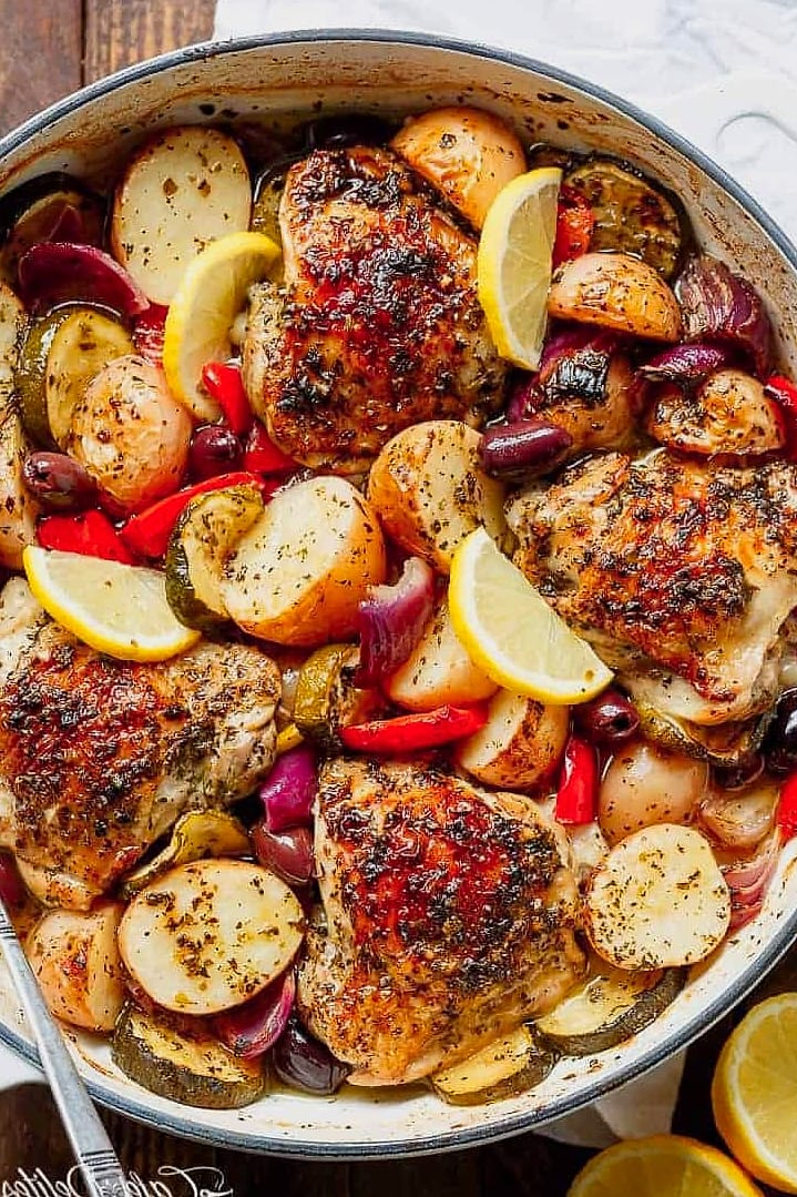 10 Mediterranean Diet Dinner Recipes To Try This Week 1 Lemon Herb Baked Salmon with Roasted Vegetables