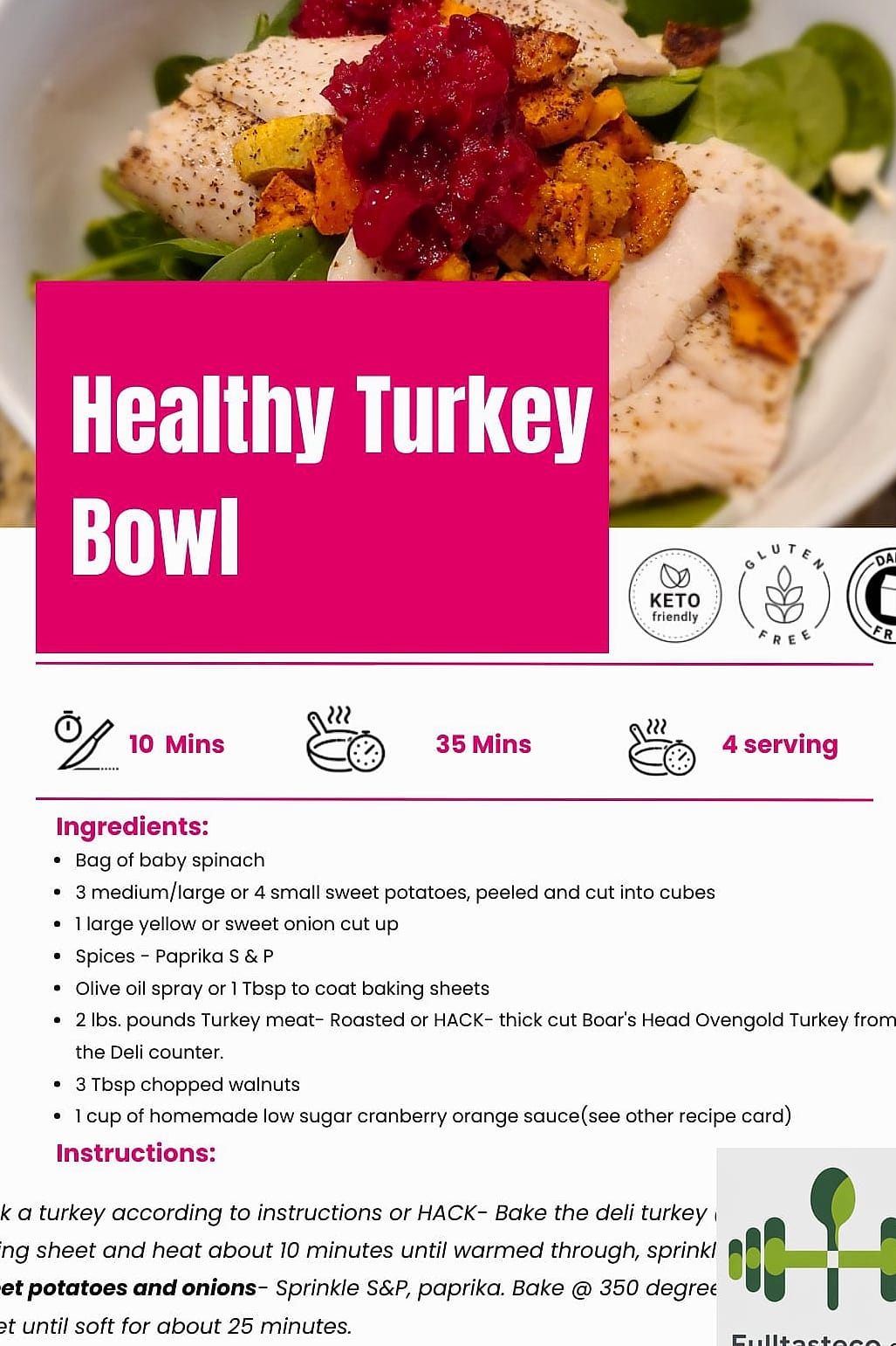 Low Calorie Turkey Bowl