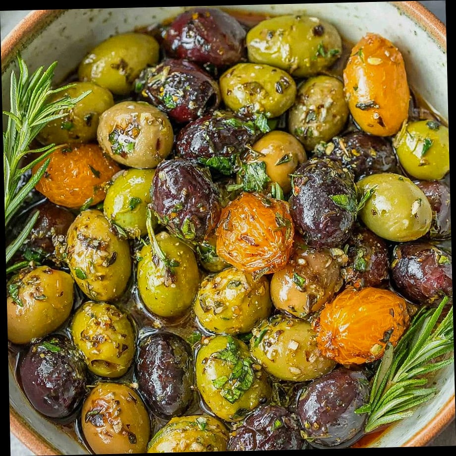 Marinated Olives with Citrus and Garlic