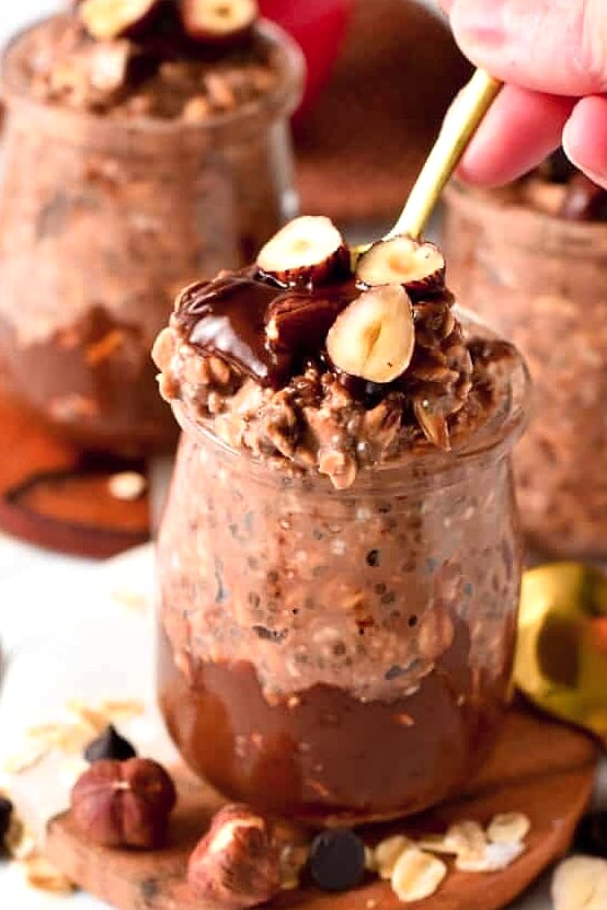 30 Overnight Oats Flavors (One For Every Day) 16 Nutella Hazelnut Overnight Oats