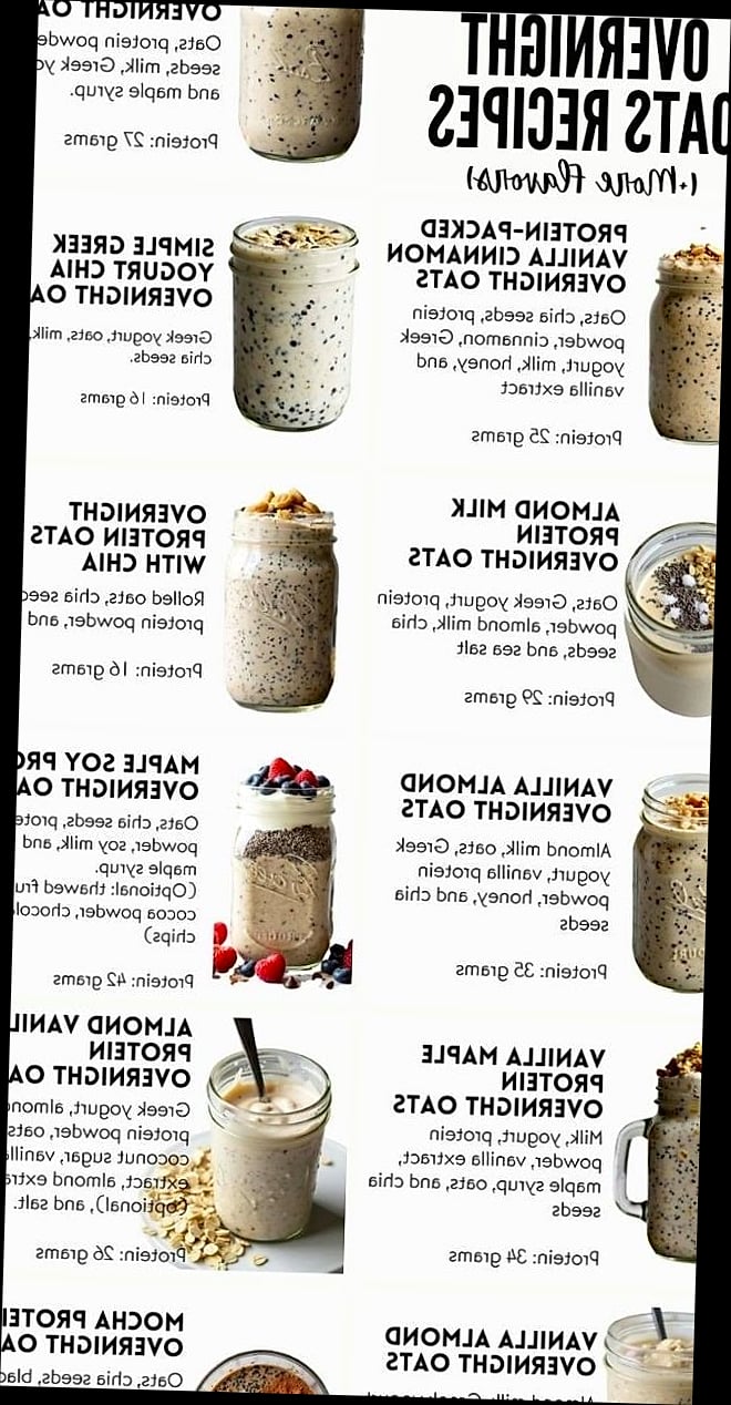 30 High-Protein, Low-Calorie Recipes To Stay On Track Without Boring Meals 9 Overnight Oats With Protein Powder
