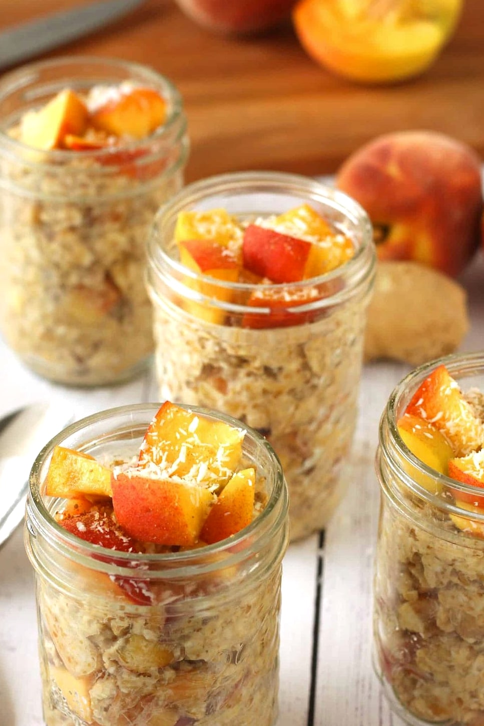 25 Overnight Oats For Weight Loss 7 Peach and Ginger Overnight Oats