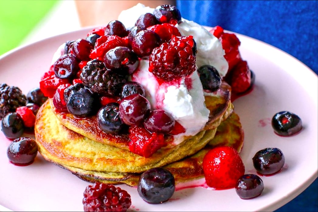30 High-Protein, Low-Calorie Recipes To Stay On Track Without Boring Meals 30 Protein Pancakes With Berry Compote