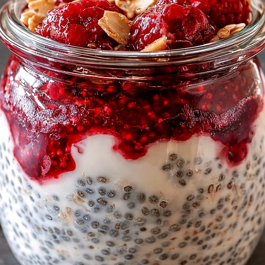 Raspberry Chia Overnight Oats