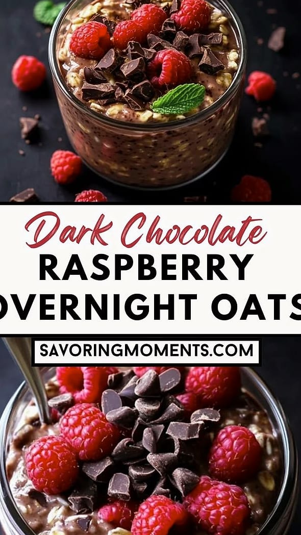 30 Overnight Oats Flavors (One For Every Day) 9 Raspberry Dark Chocolate Overnight Oats