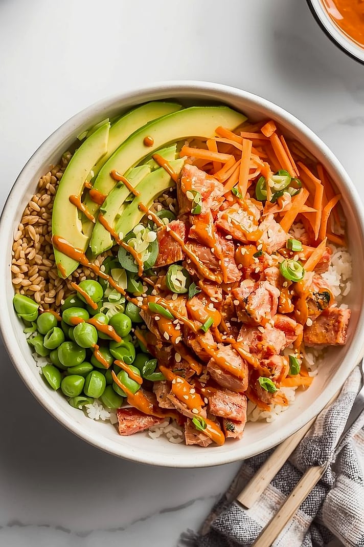 21 High-Protein Bowls That'll Keep You Full Without The Food Coma 3 Spicy Tuna Poke Bowl