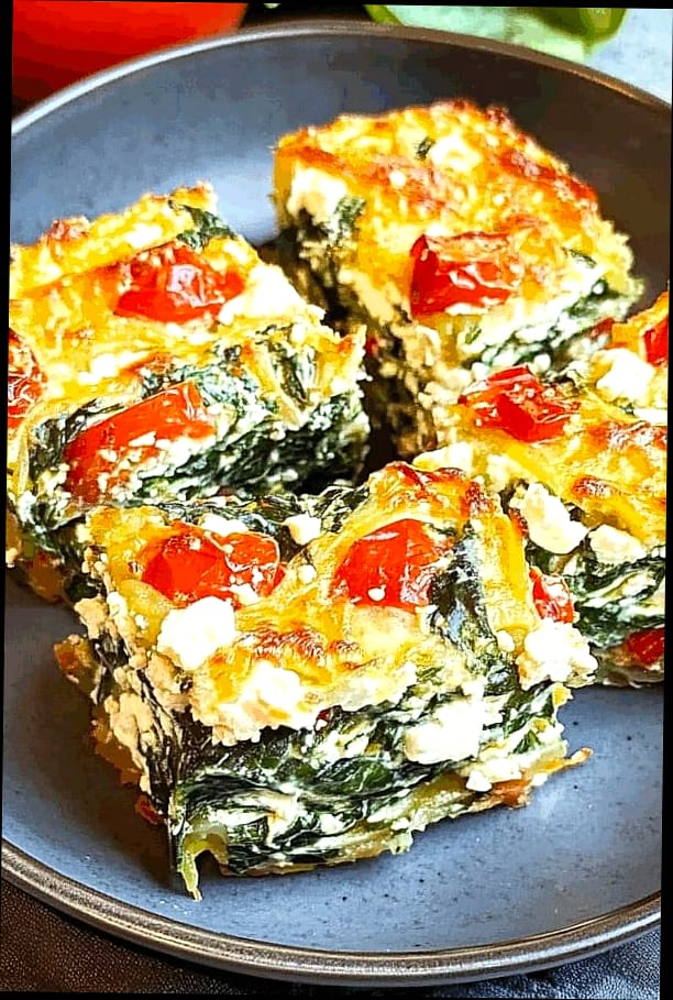 25 Days Of Mediterranean Diet Lunch Ideas You’ll Love 15 Spinach and Feta Pie Slice