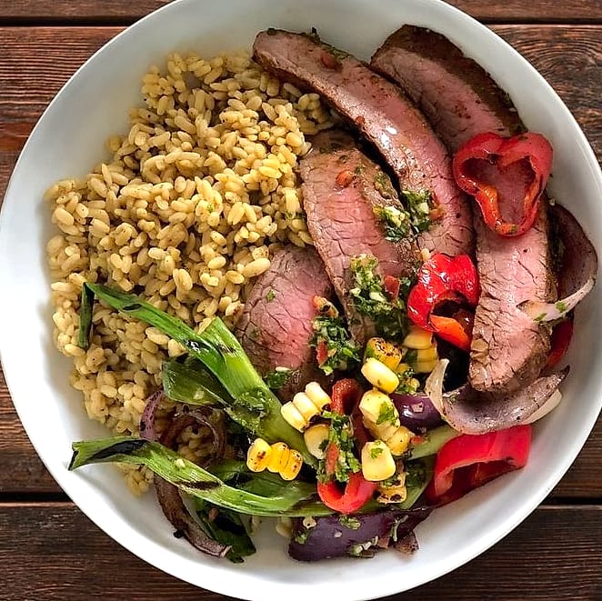 21 High-Protein Bowls That'll Keep You Full Without The Food Coma 8 Steak and Chimichurri Bowl