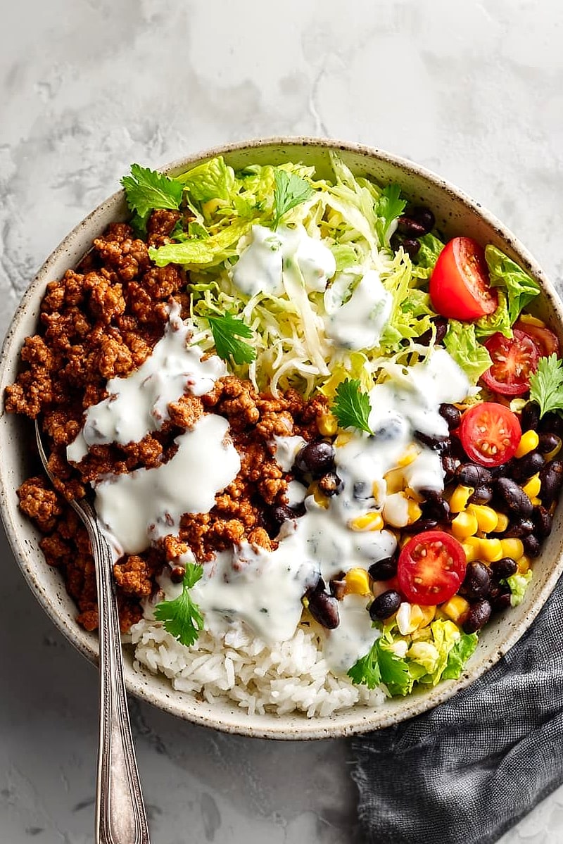 21 High-Protein Bowls That'll Keep You Full Without The Food Coma 9 Turkey Taco Bowl